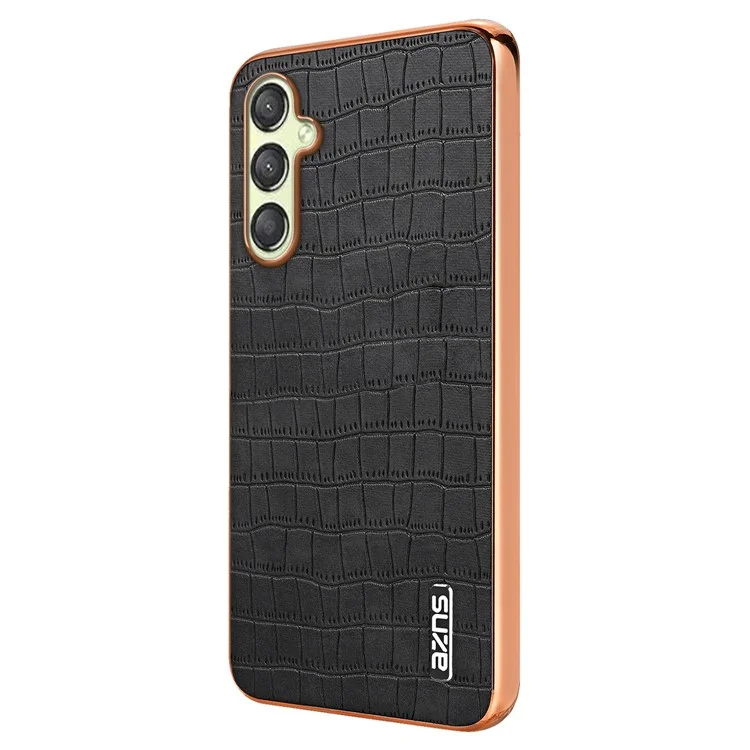 AZNS para Samsung Galaxy A14 5G / 4G Funda Textura de Cocodrilo Piel+TPU Anti-Caída Cubierta del Teléfono - Negro