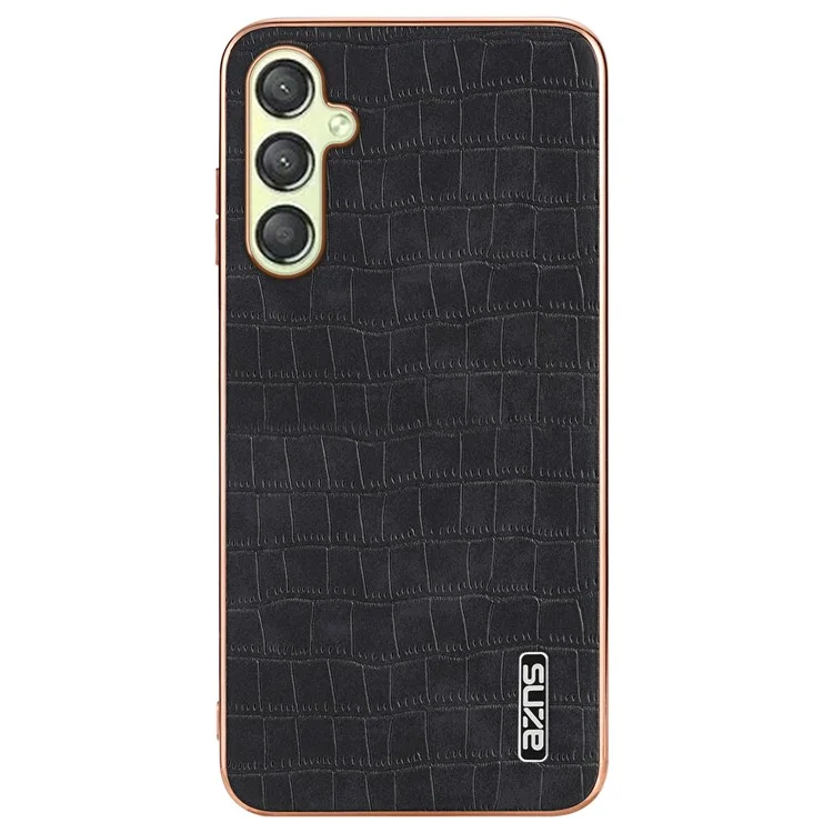 AZNS para Samsung Galaxy A14 5G / 4G Funda Textura de Cocodrilo Piel+TPU Anti-Caída Cubierta del Teléfono - Negro