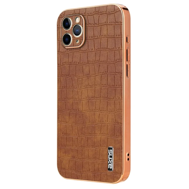 AZNS Per iPhone 11 Pro Case Texture Coccodrillo PU+TPU Custodia Protettiva - Marrone