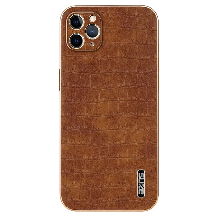 AZNS Per iPhone 11 Pro Case Texture Coccodrillo PU+TPU Custodia Protettiva - Marrone