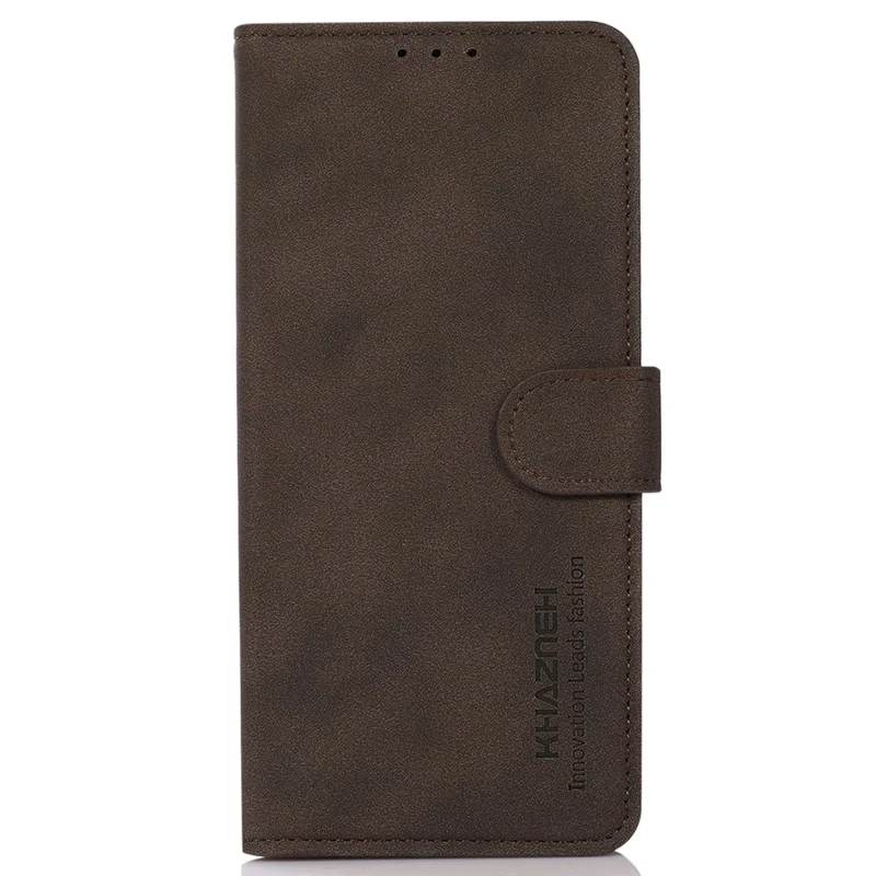 KHAZNEH For Honor 200 5G Magnetic Case Texture PU Leather Mobile Phone Stand Cover - Brown