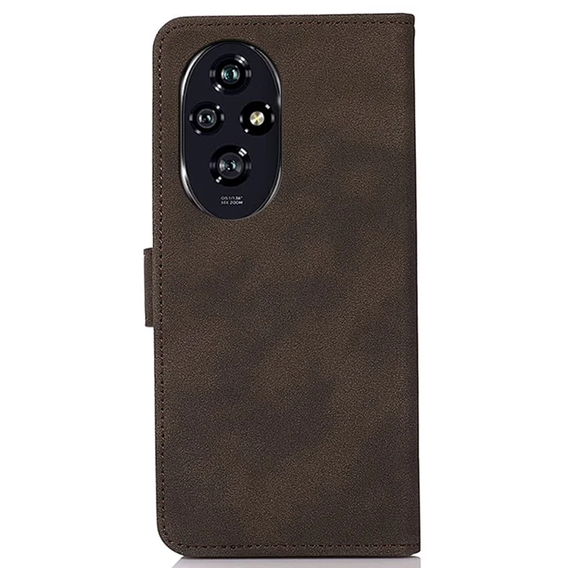 KHAZNEH For Honor 200 5G Magnetic Case Texture PU Leather Mobile Phone Stand Cover - Brown