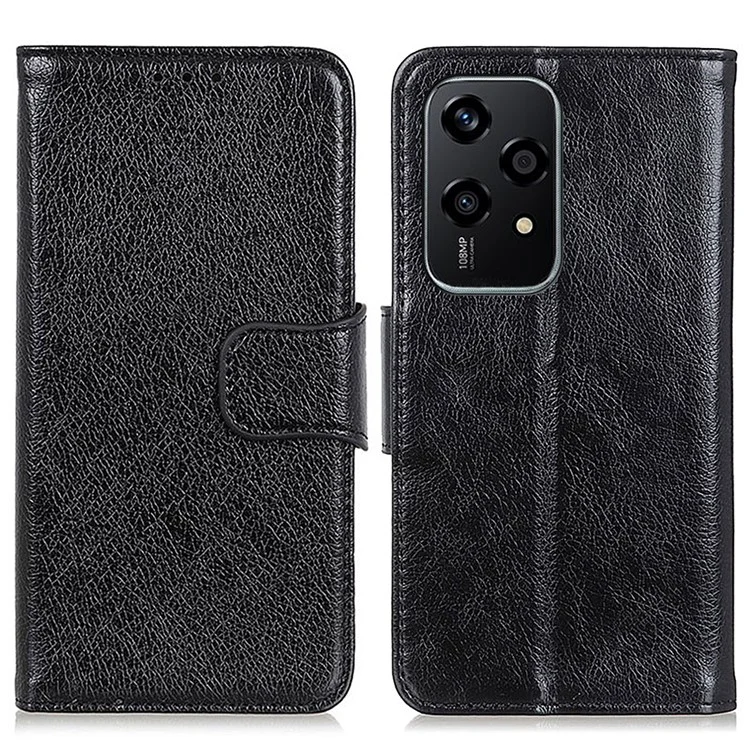 Pour Honor 200 Lite Mobile Phone Case Nappa Texture Split Leather Cell Phone Cover - Noir