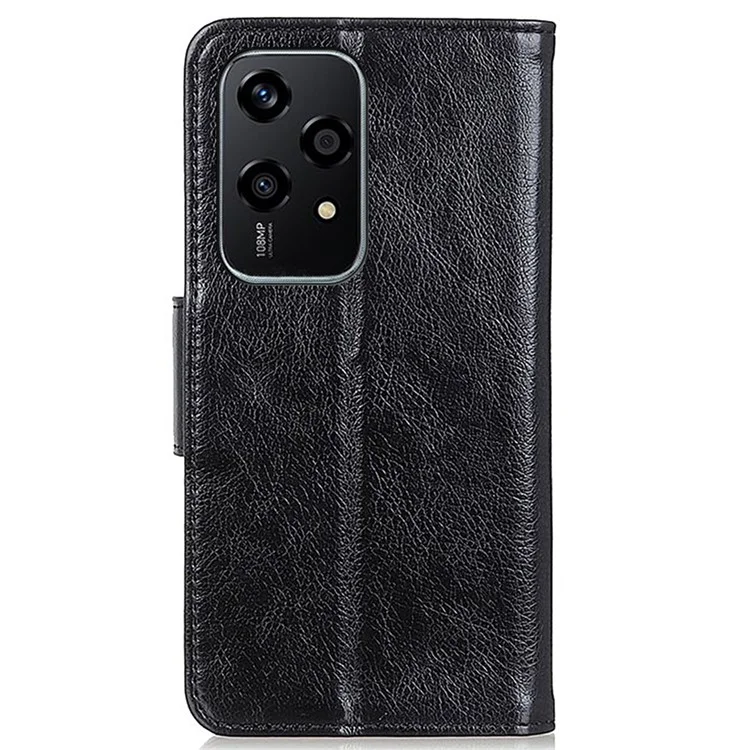 Pour Honor 200 Lite Mobile Phone Case Nappa Texture Split Leather Cell Phone Cover - Noir