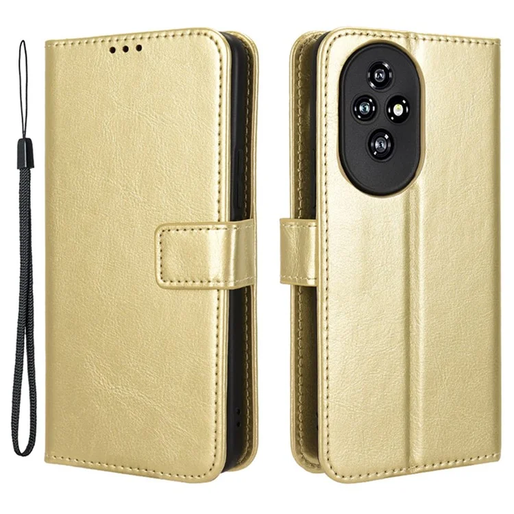 Pour Honor 200 5G Wholesale Cases Anti-Drop Leather Phone Cover - Gold
