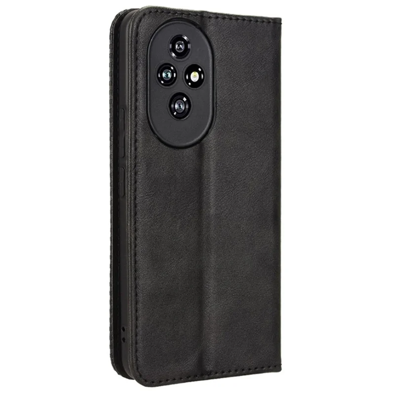 For Honor 200 5G Case Magnetic Closing Leather Phone Wallet Cover - Black