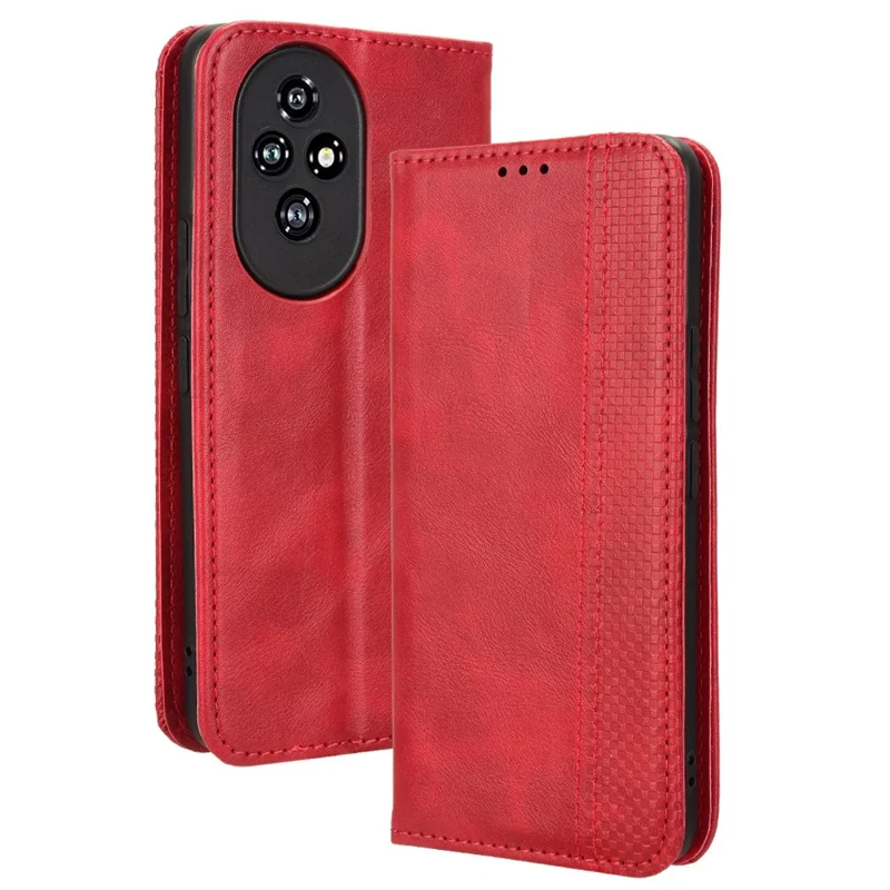 For Honor 200 5G Case Magnetic Closing Leather Phone Wallet Cover - Red