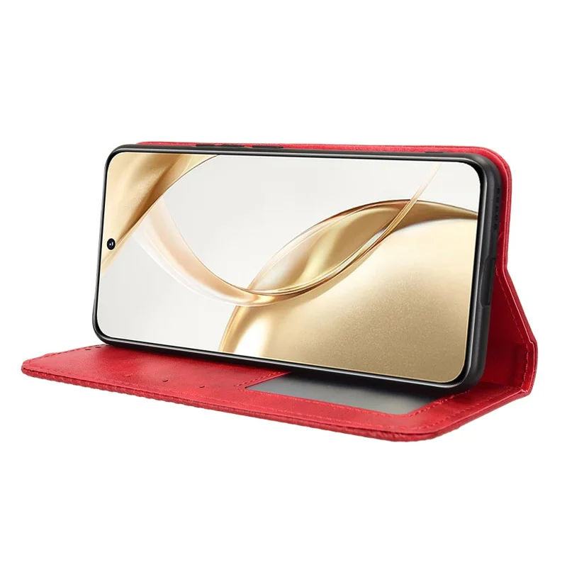 For Honor 200 5G Case Magnetic Closing Leather Phone Wallet Cover - Red