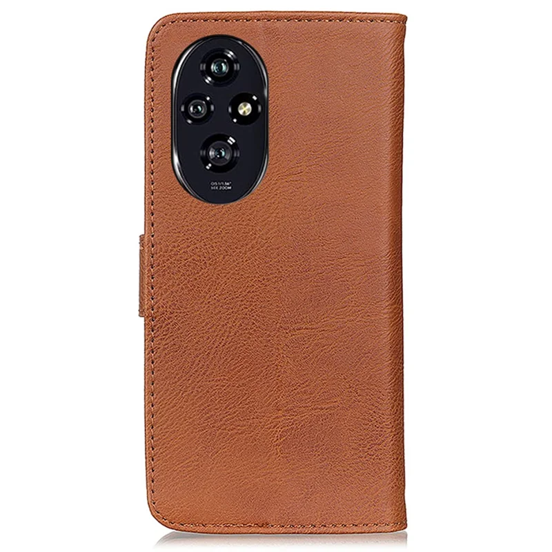 KHAZNEH For Honor 200 5G Case Cowhide Texture Leather Phone Cover Card Holder Wallet - Marrom