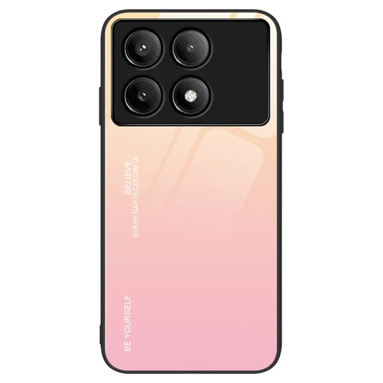Для Xiaomi Poco F6 Pro 5G / Redmi K70 5G / K70 Pro Чехол Защитное стекло Телефонная обложка Градиентный цвет - Золото / Розовый