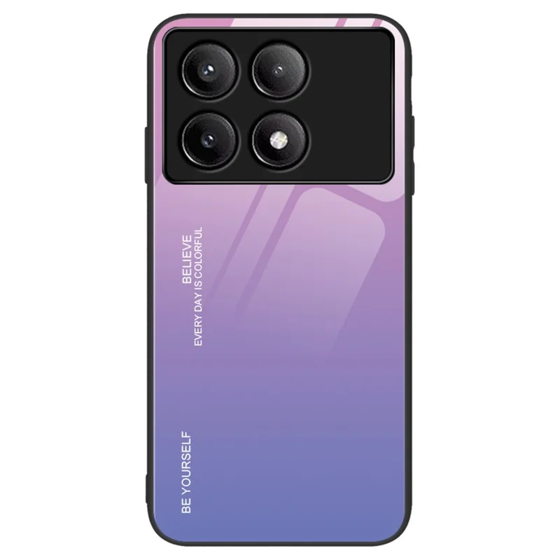 Pour Xiaomi Poco F6 Pro 5G / Redmi K70 5G / K70 Pro Étui en Verre Trempé Couvercle de Téléphone Couleur Dégradée - Rose / Violet