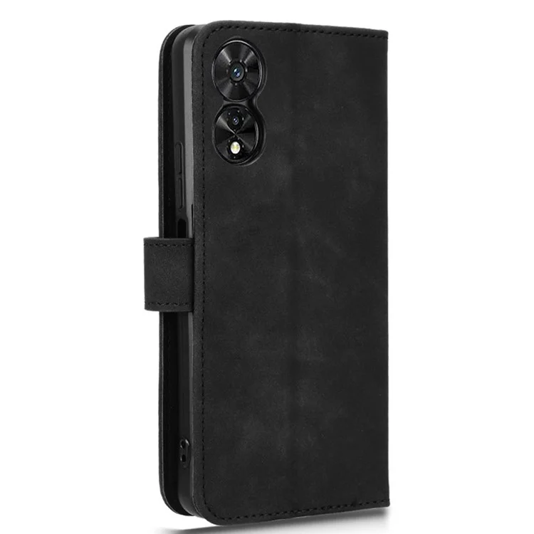 Per TCL 505 Cell Phone Case Skin-Feel Leather Phone Stand Cover Wallet Stand Phone Shell - Nero