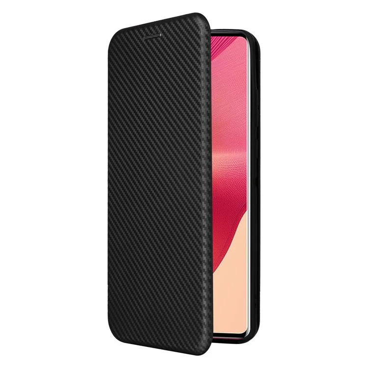 Pour étui Motorola Edge 50 Fusion 5G Fentes pour cartes Couverture en cuir de téléphone portable avec texture en fibre de carbone - Noir