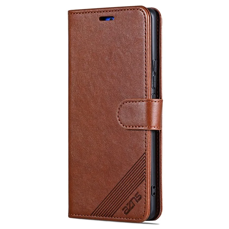 AZNS For Honor 200 5G Case Folding Design Textured PU Leather Wallet Phone Stand Cover - Brown