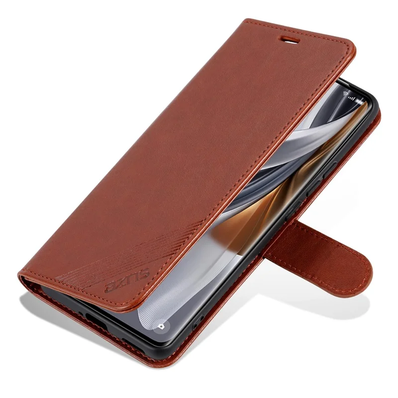 AZNS For OnePlus Nord CE4 Lite 5G / Oppo K12x 5G (China) PU Leather Phone Case Folding Stand Wallet Phone Cover - Brown