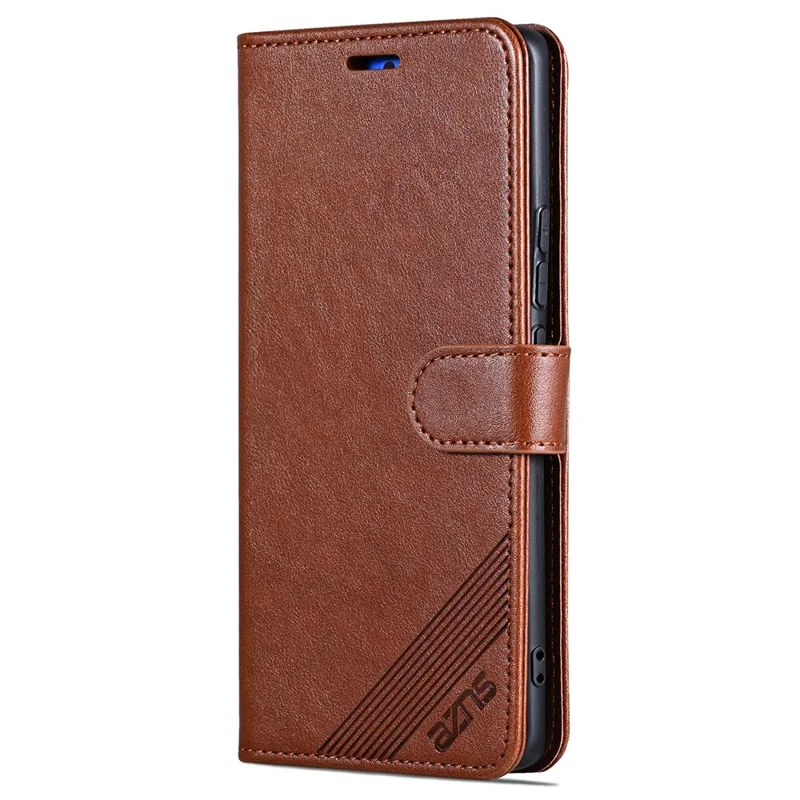 AZNS For OnePlus Nord CE4 Lite 5G / Oppo K12x 5G (China) PU Leather Phone Case Folding Stand Wallet Phone Cover - Brown