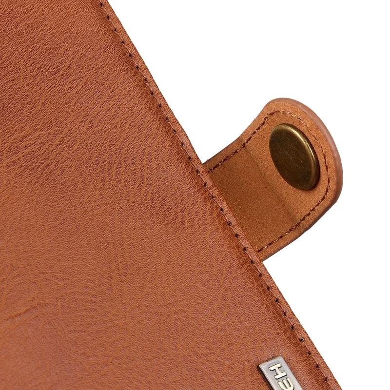 KHAZNEH For Honor 200 Pro 5G Case Cowhide Texture PU Leather Wallet Phone Cover - Brun