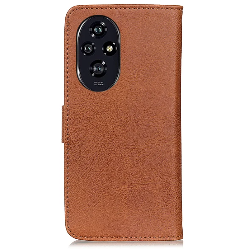 KHAZNEH For Honor 200 Pro 5G Case Cowhide Texture PU Leather Wallet Phone Cover - Brun