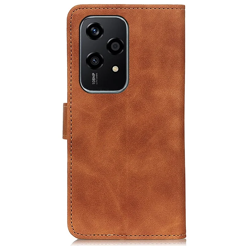 KHAZNEH For Honor 200 Lite Case Retro Leather Stand Wallet Anti-Drop Phone Cover - Brown