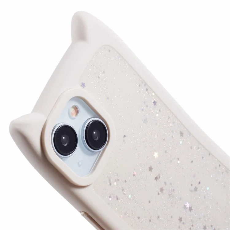 JTW Series For iPhone 15 Plus Case Epoxy Design TPU Phone Cover - Beige