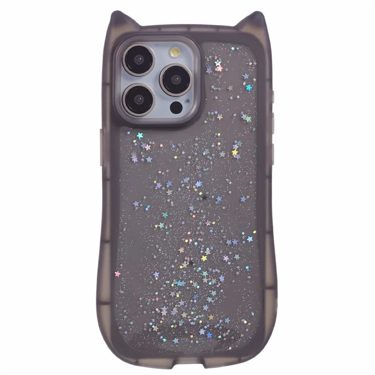JTW Series per iPhone 15 Pro Max Custodia Sottile Epoxy Design TPU Custodia per Cellulare (Taglio Grande) - Nero Trasparente