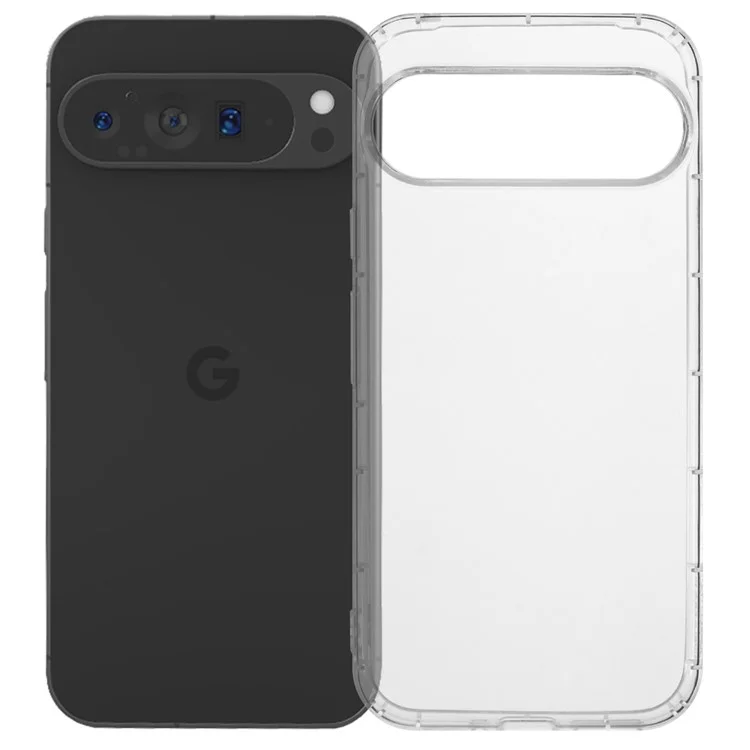 For Google Pixel 9 Pro XL Clear Case Anti-Drop TPU Phone Cover (Big Rear Lens Hole)