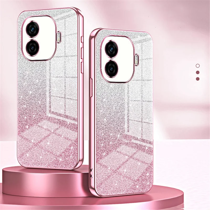 For vivo iQOO Z9 Turbo 5G Case Soft TPU Phone Cover Gradient Glitter - Purple