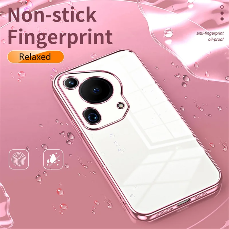For Huawei Pura 70 Ultra Case TPU Shockproof Clear Phone Cover Electroplating Frame - Blue