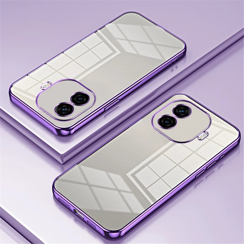 For vivo iQOO Z9 Turbo 5G Case TPU Phone Cover Electroplating Frame Edge - Purple