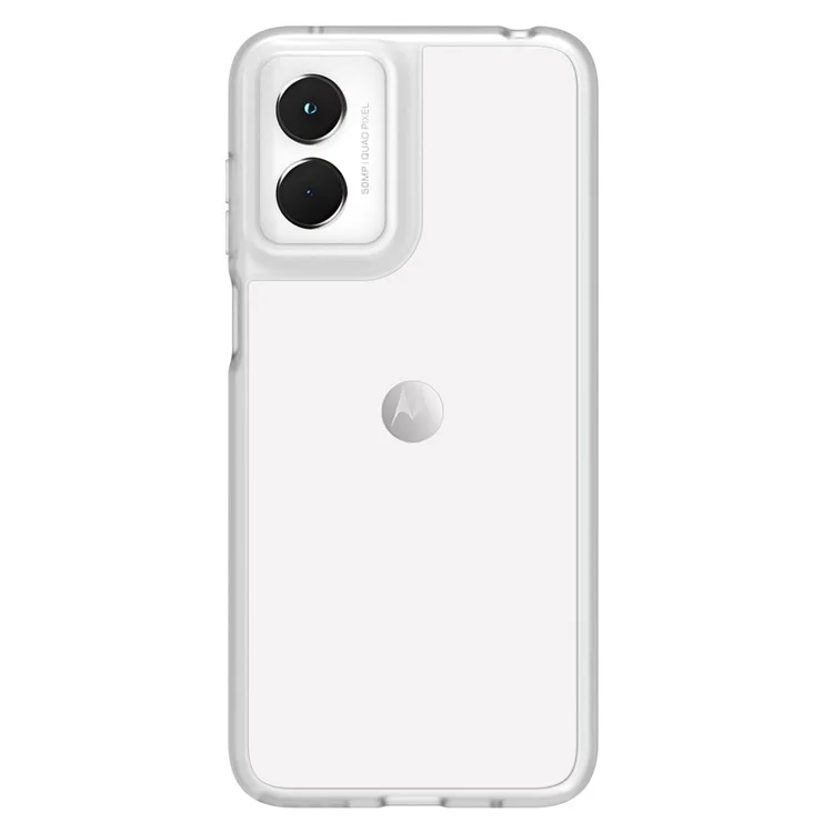For Motorola Moto G Play (2024) 4G Case Matte Anti-Fingerprint TPU+PC Skin-Touch Phone Cover - Transparent White