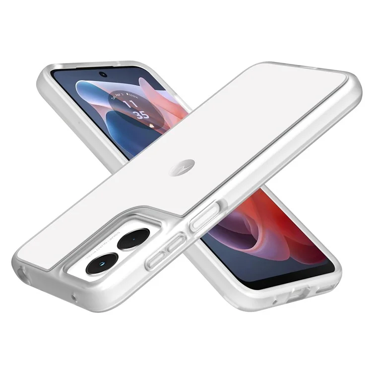 For Motorola Moto G Play (2024) 4G Case Matte Anti-Fingerprint TPU+PC Skin-Touch Phone Cover - Transparent White