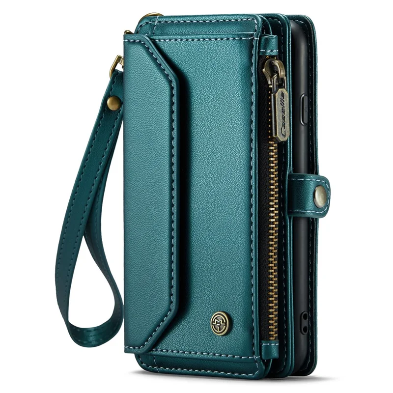 CASEME C36 Series Para iPhone X / XS Bolsa Transversal RFID Blocking PU Leather Zipper Phone Cover - Verde