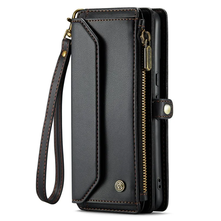 CASEME C36 Series для чехла Google Pixel 8 Pro PU Leather Phone Cover Zipper Pocket Handbag RFID Blocking - Черный