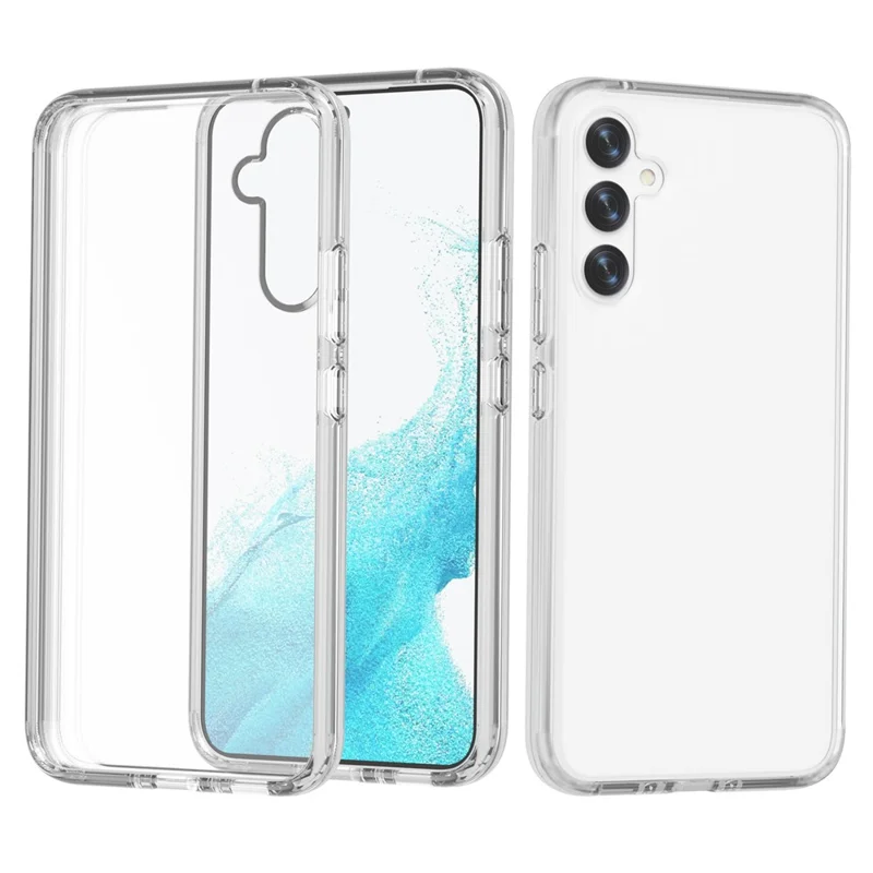 For Samsung Galaxy A34 5G Case Hard PC Back Soft TPU Shockproof Phone Cover - Transparent White