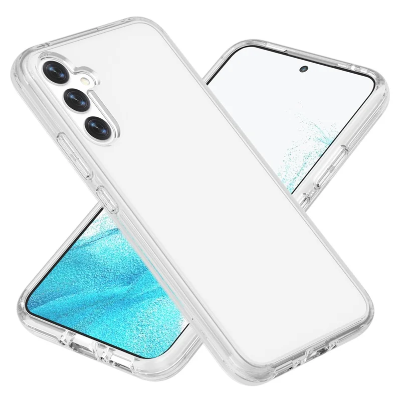 For Samsung Galaxy A34 5G Case Hard PC Back Soft TPU Shockproof Phone Cover - Transparent White