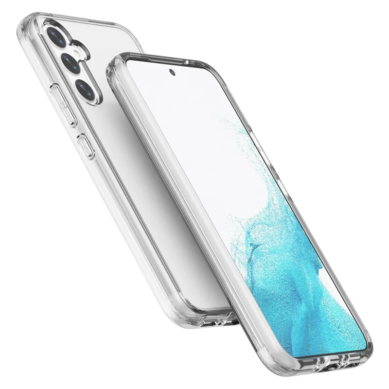 For Samsung Galaxy A34 5G Case Hard PC Back Soft TPU Shockproof Phone Cover - Transparent White