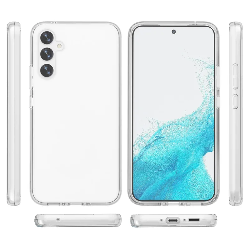 For Samsung Galaxy A34 5G Case Hard PC Back Soft TPU Shockproof Phone Cover - Transparent White