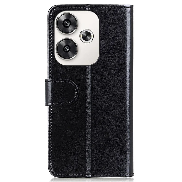 Per Xiaomi Poco F6 5G / Turbo 3 5G Custodia Texture Crazy Horse PU Pelle Stand Custodia per Telefono - Nero