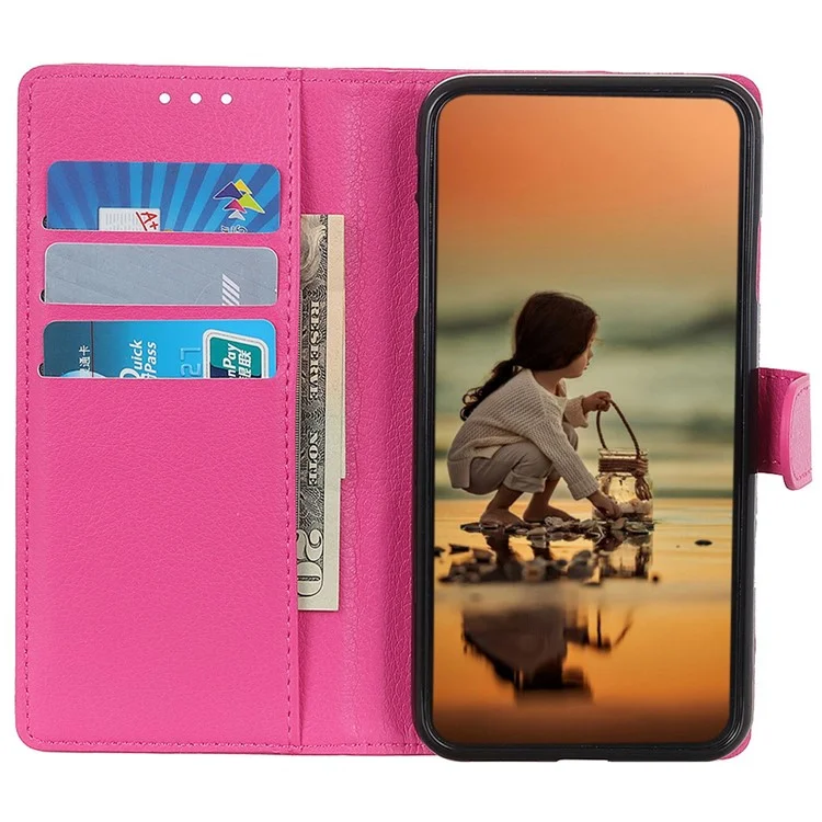 Чехол-бумажник For Honor 200 Lite Litchi Grain Leather Phone Cover - Rose