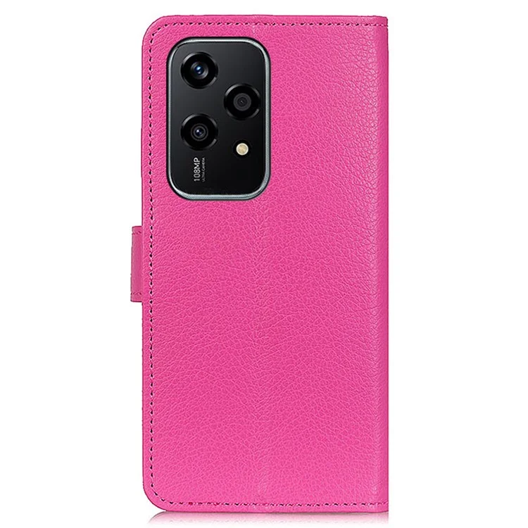 Чехол-бумажник For Honor 200 Lite Litchi Grain Leather Phone Cover - Rose