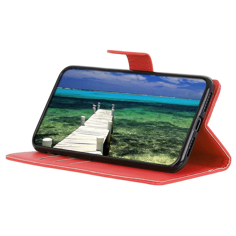 For Honor 200 Lite Wallet Case Litchi Grain Leather Phone Cover - Red