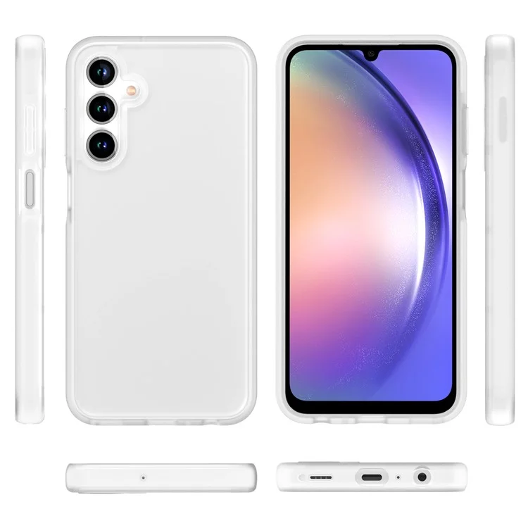 For Samsung Galaxy A25 5G (Global) (161.0 X 76.5 X 8.3mm) Case Matte TPU+PC Skin-Touch Phone Cover (MOQ: 100) - Transparent White