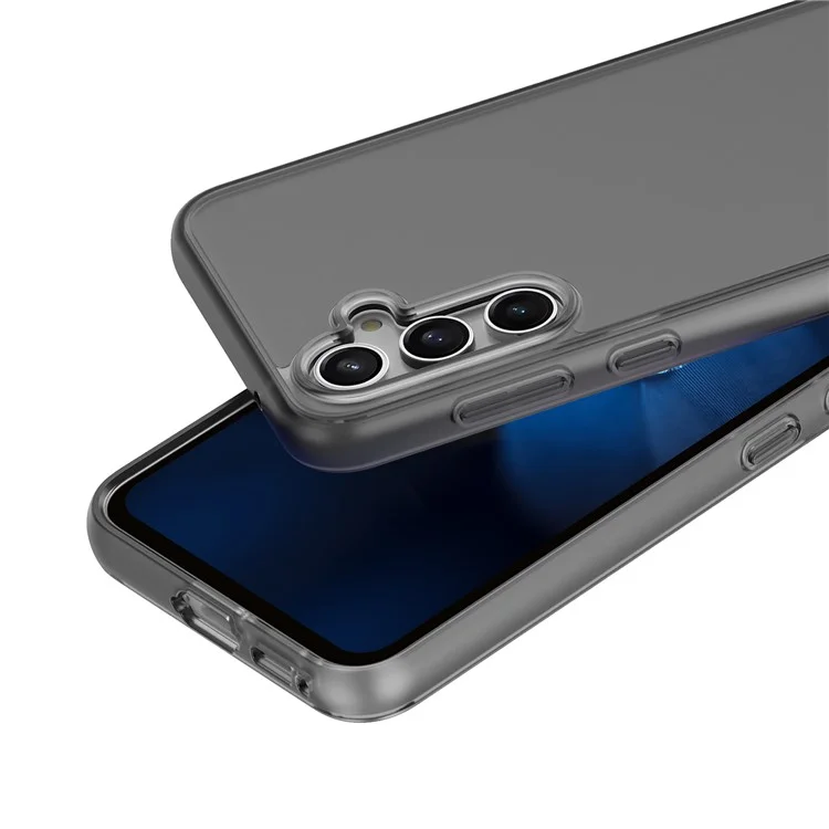 For Samsung Galaxy A35 5G Case Skin-Touch TPU+PC Matte Phone Cover (MOQ: 100) - Transparent Black