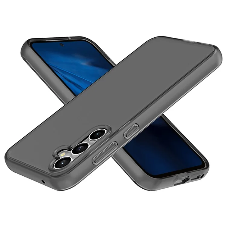 For Samsung Galaxy A35 5G Case Skin-Touch TPU+PC Matte Phone Cover (MOQ: 100) - Transparent Black