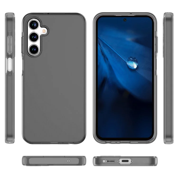 For Samsung Galaxy A35 5G Case Skin-Touch TPU+PC Matte Phone Cover (MOQ: 100) - Transparent Black