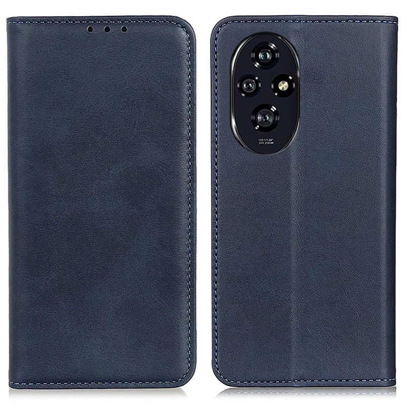 For Honor 200 5G Wallet Phone Case Magnetic Closing Split Leather Shockproof Cover - Blue