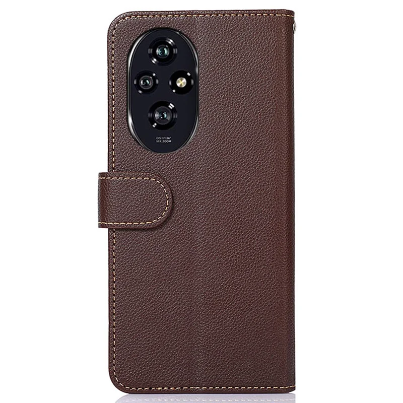 KHAZNEH For Honor 200 5G Case Leather Phone Cover with RFID Blocking Wallet - Brown