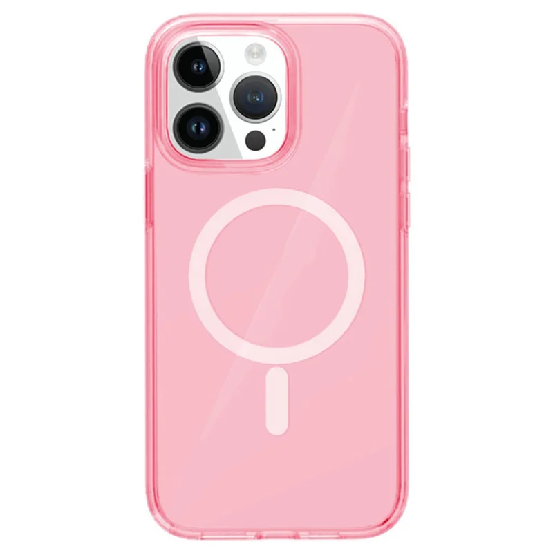 For iPhone 15 Pro Max Case Compatible with MagSafe PC+TPU Phone Protection Cover (MOQ: 100) - Transparent Pink