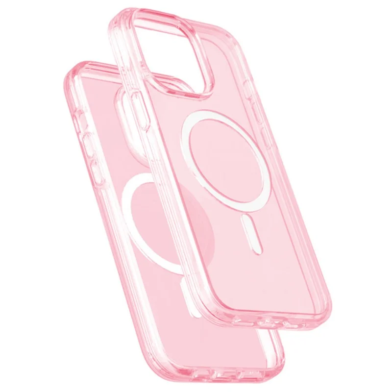 For iPhone 15 Pro Max Case Compatible with MagSafe PC+TPU Phone Protection Cover (MOQ: 100) - Transparent Pink