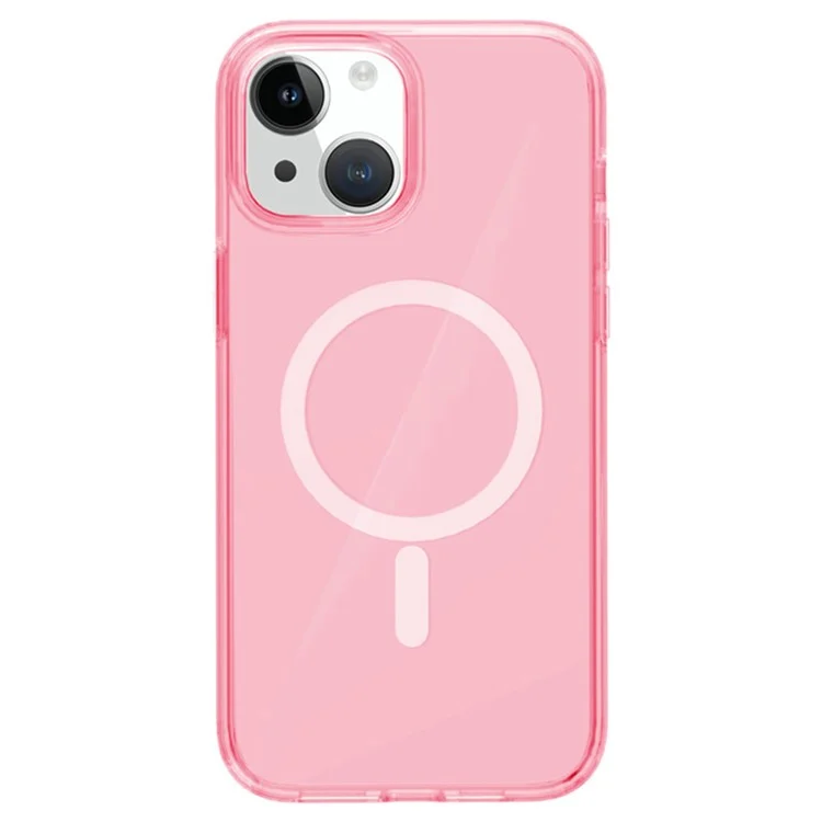 Für iPhone 13 kompatibel mit MagSafe-Hülle, transparente PC+TPU-Rückseite - Transparentes Pink